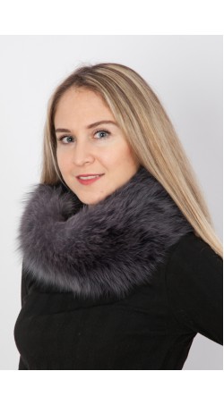 Blue fox fur neck warmer